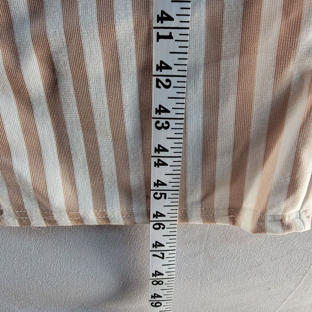 PrettyLittleThing Beige/White Striped Casual Wide Leg Pants w POCKETS Small - Picture 9 of 10